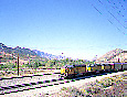 Union Pacific Train on the BNSF track at Cajon Junction, California